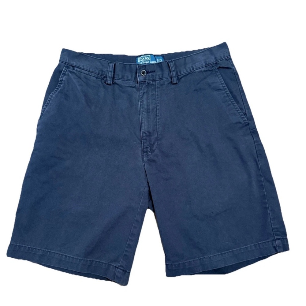 Polo Ralph Lauren Men's Prospect Short Navy Size 32 Flat Front Cotton 9" Chino